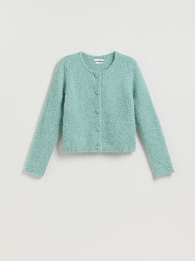 Reserved - Kardigan z wełną alpaki - jasnoturkusowy