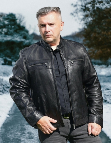 Krótka czarna kurtka skórzana - Loukas