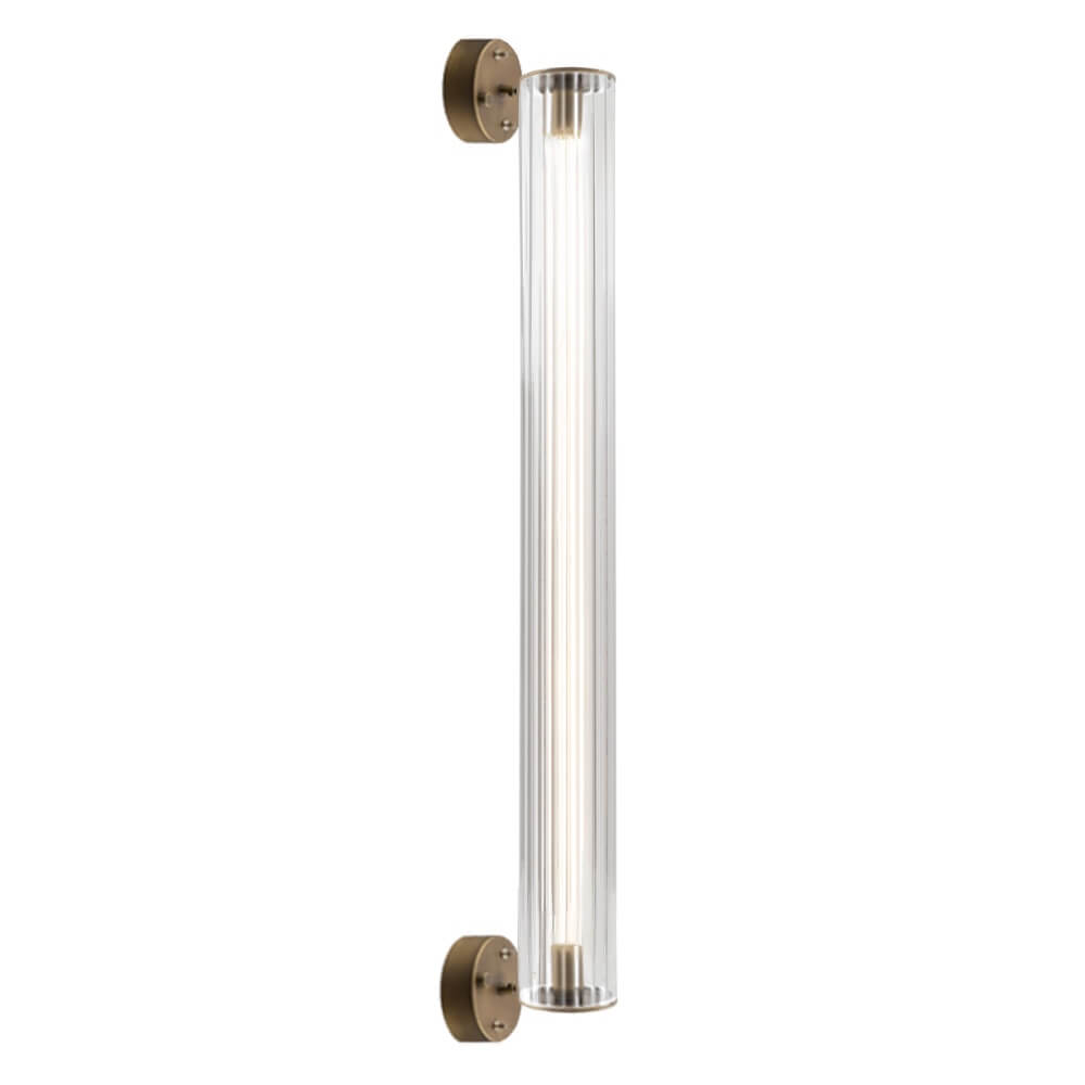 Naścienna lampa do salonu Merezi K 2006 LED 15W 3000K ryflowana mosiądz patyna