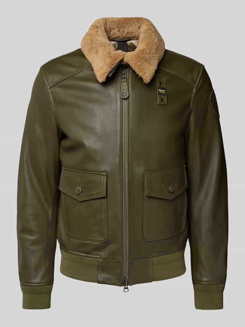 Kurtka skórzana z kieszeniami z patką model ‘CHEITON’