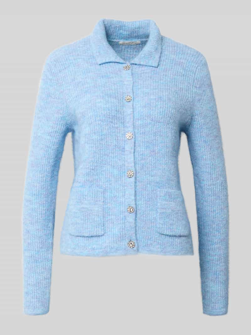 Kurtka z dzianiny z kołnierzem z połami i nakładanymi kieszeniami