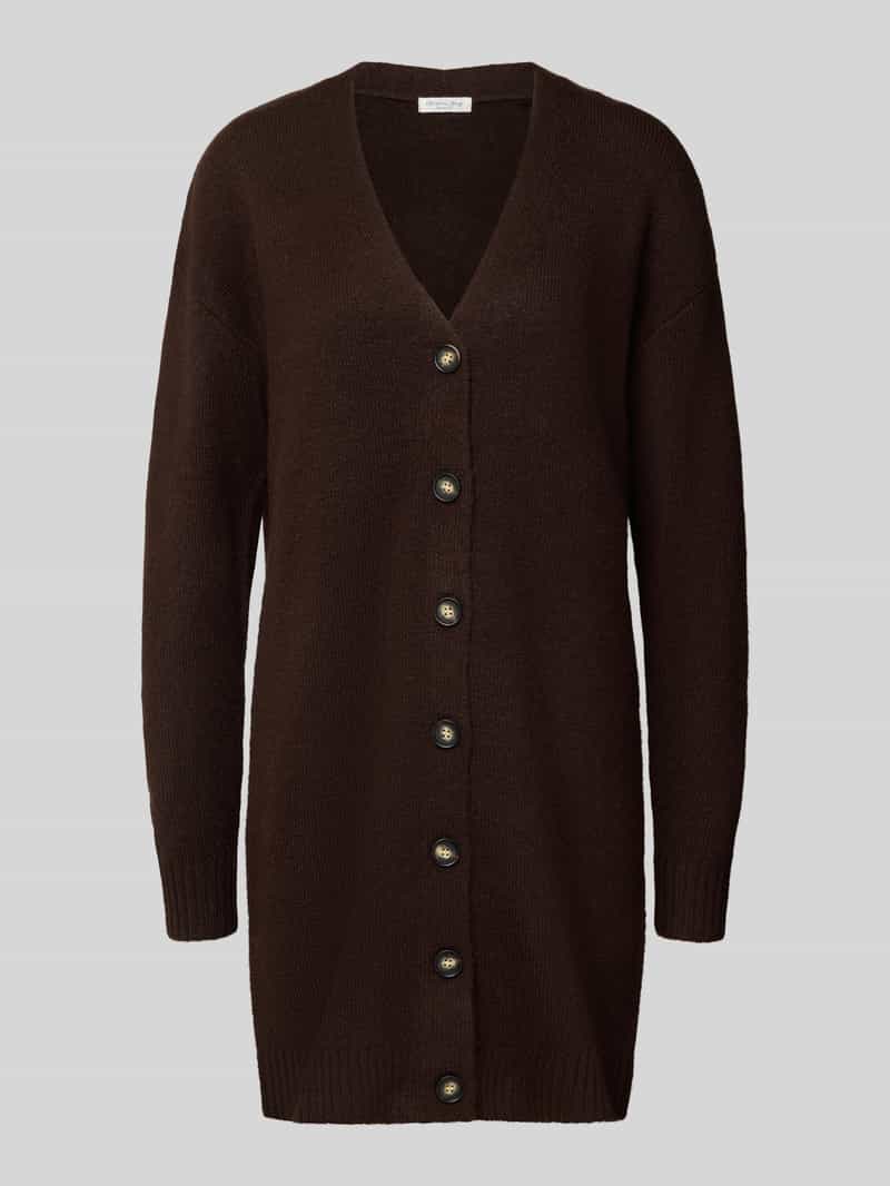 Kardigan z dekoltem w serek i listwą guzikową