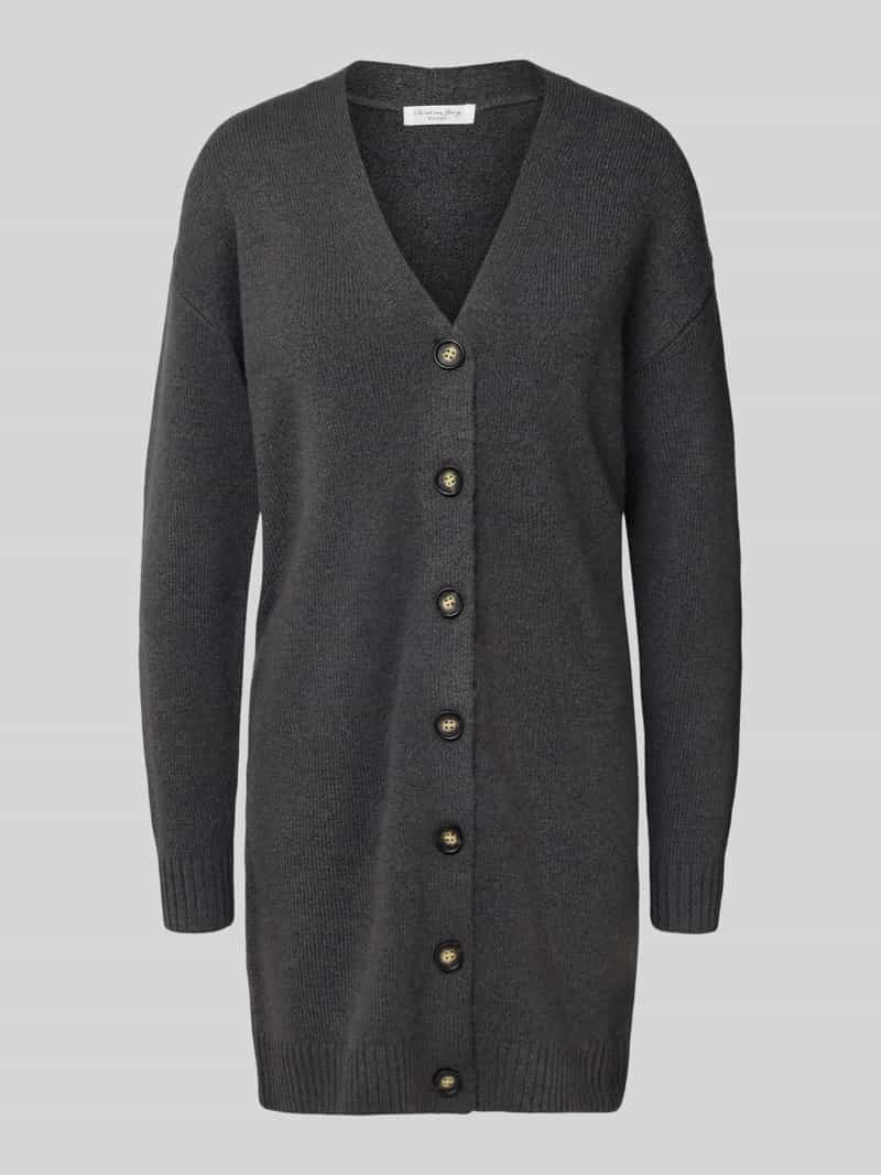 Kardigan z dekoltem w serek i listwą guzikową