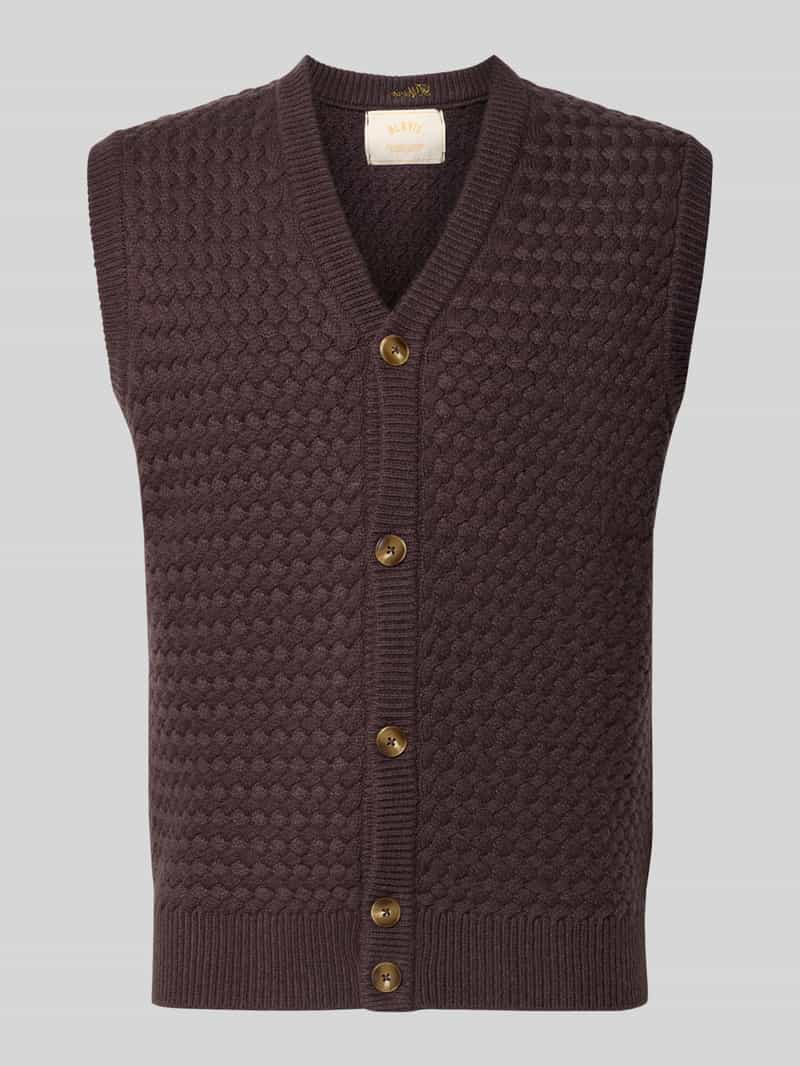 Kamizelka z dzianiny z mieszanki wełny z dekoltem w serek