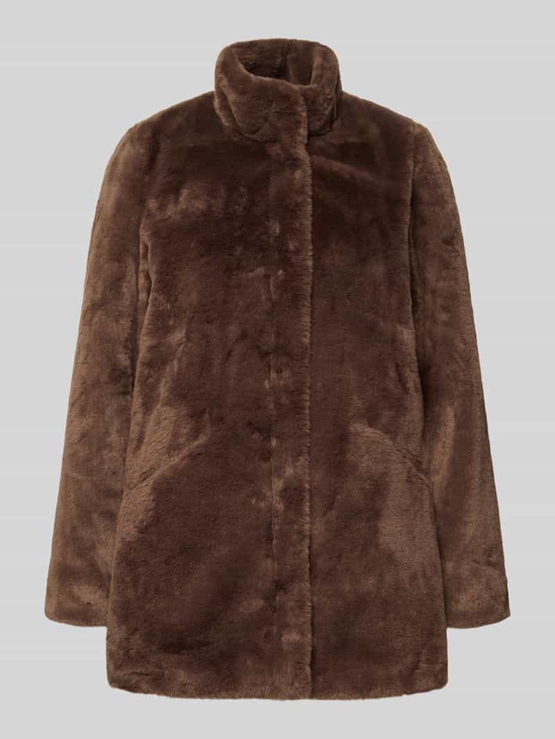 Płaszcz o kroju regular fit z imitacji futra model ‘VIDA’