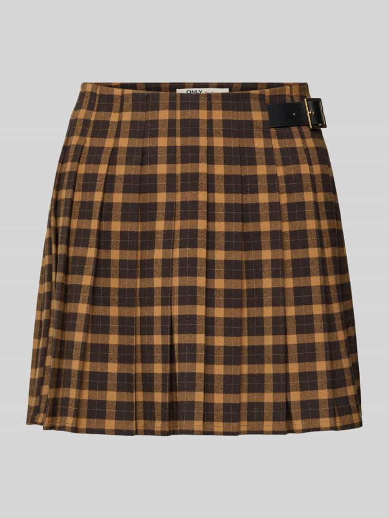 Spódnica mini rozkloszowana z jednostronnymi plisami model ‘CAT’