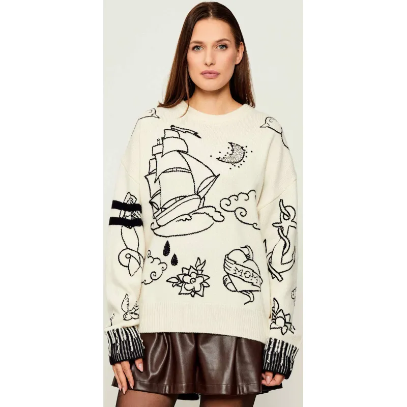 Pinko Wełniany sweter Andros | Loose fit