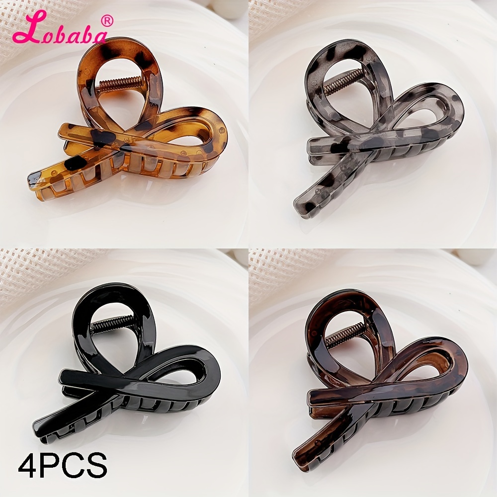 TEMU Zestaw 4 sztuk prostych spinek do włosów z kokardką, Modne i Wszechstronne Akcesoria do Włosów z Klipsem