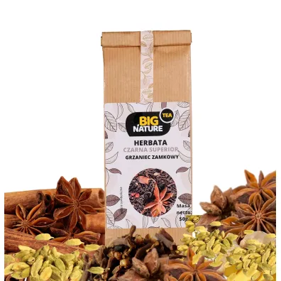 Big Nature Herbata czarna Superior Grzaniec Zamkowy 50 g GRATIS