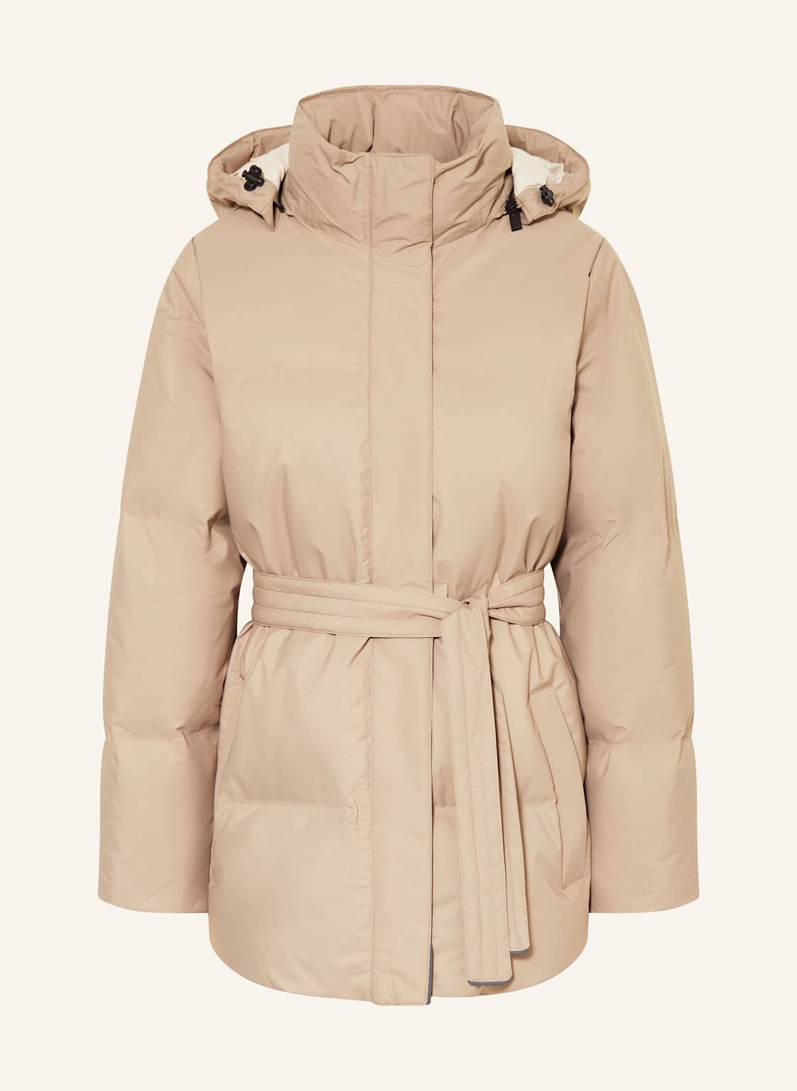 Brgn Płaszcz Puchowy Nysne Z Odpinanym Kapturem beige