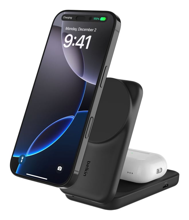 Belkin Qi2 Fitness tracker, Słuchawki, Smartfon, Smartwatch Czarny USB Bezprzewodowe ładowanie Szybkie ładowanie Wewnętrzna