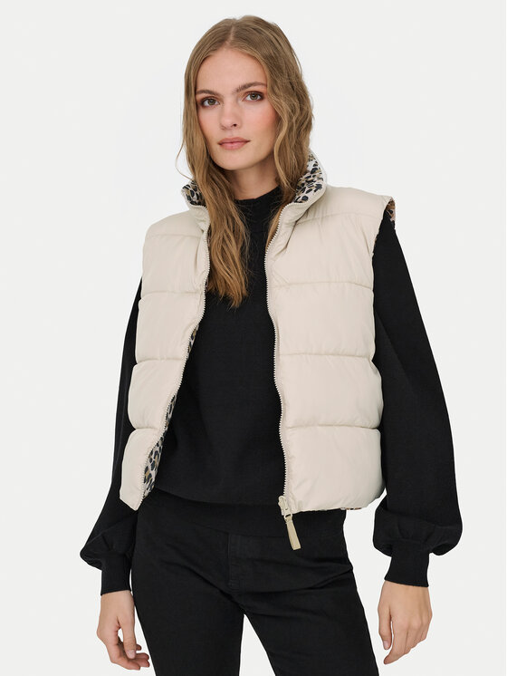 ONLY Bezrękawnik Tammy 15357509 Beżowy Regular Fit