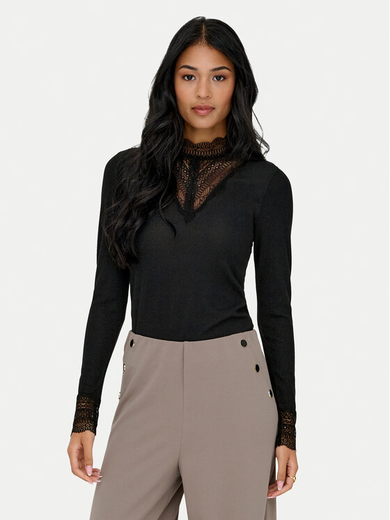 ONLY Bluzka Tilde 15344695 Czarny Regular Fit
