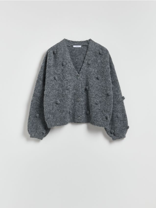 Reserved - Kardigan z aplikacjami - szary