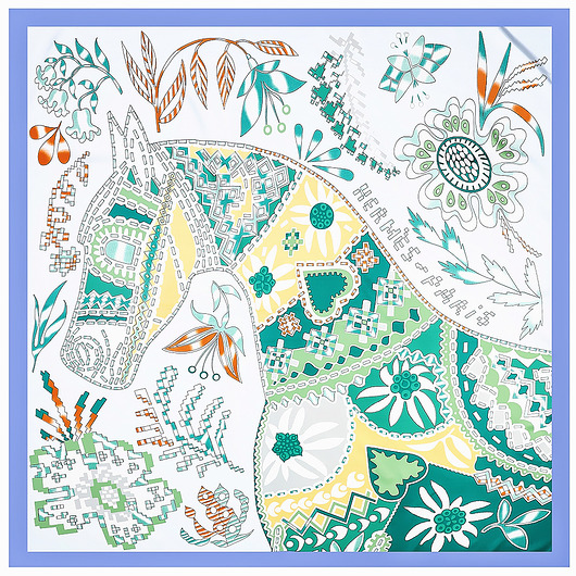 CHUSTA duża SZAL SZALIK Apaszka jedwabna damska niebieska błekitna