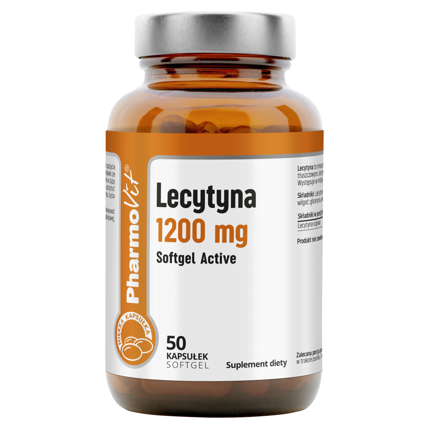 PharmoVit Lecytyna 1200 mg Softgel Active, 50 kapsułek