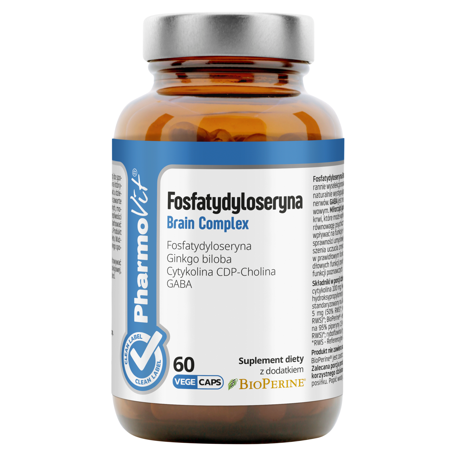 PharmoVit Fosfatydyloseryna Brain Complex, 60 kapsułek