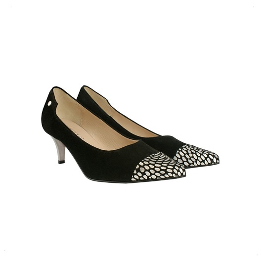 Czółenka skórzane na niskiej szpilce (5018)