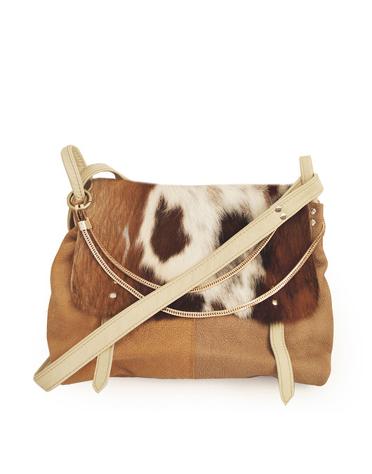 BARONOWA GLAMOUR ŁATY jasne brązy złoto skórzana torebka listonoszka