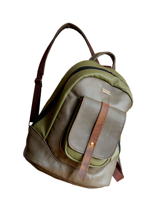 MILVA plecak/torba skóry naturalne oliwkowe zielenie brąz