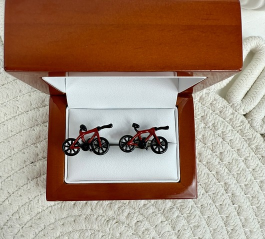 SPINKI DO MANKIETÓW koszuli mankietu rower czerwony