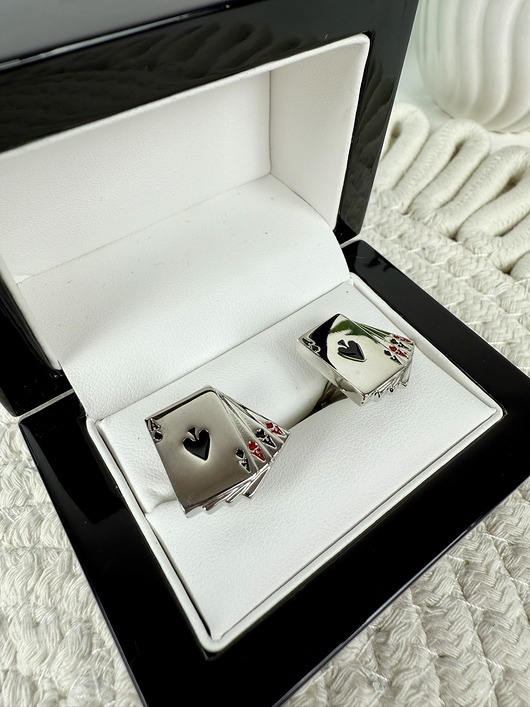 SPINKI DO MANKIETÓW koszuli karty asy poker