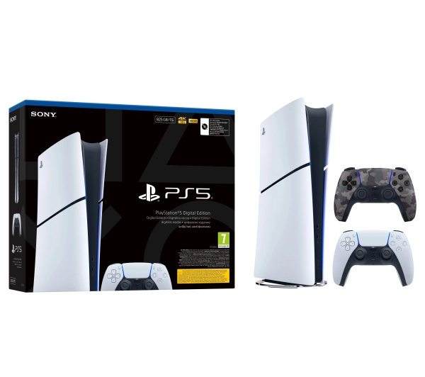 Sony PlayStation 5 Digital Slim E Chassis PS5 825GB + Dodatkowy Pad Szary kamuflaż