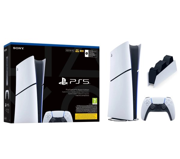 Sony PlayStation 5 Digital Slim E Chassis PS5 825GB + Stacja ładowania DualSense
