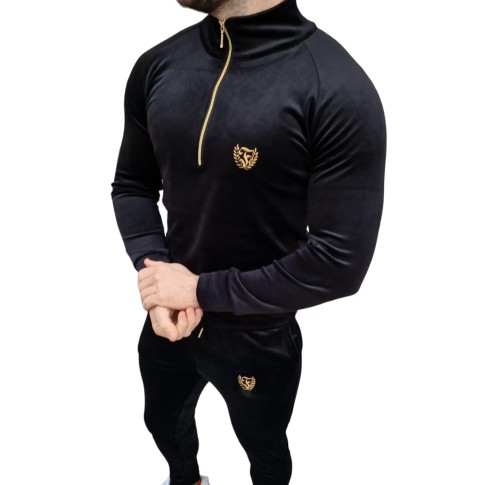 FURIA Dres Welurowy Męski Small Logo Black/Gold