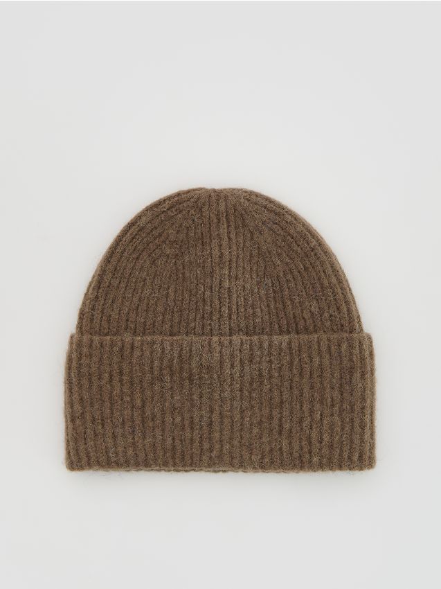 Reserved - Czapka z wełną - brązowy