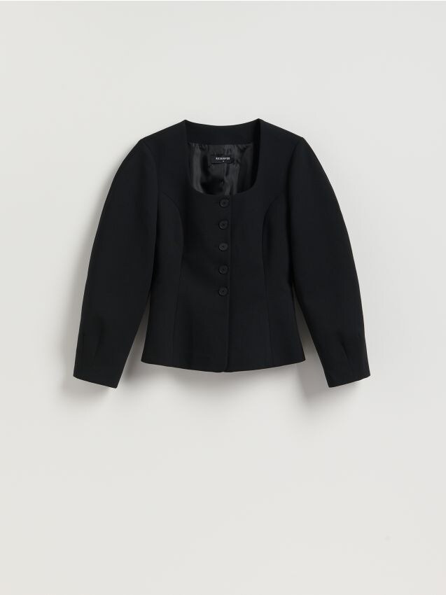 Reserved - Taliowana marynarka - czarny