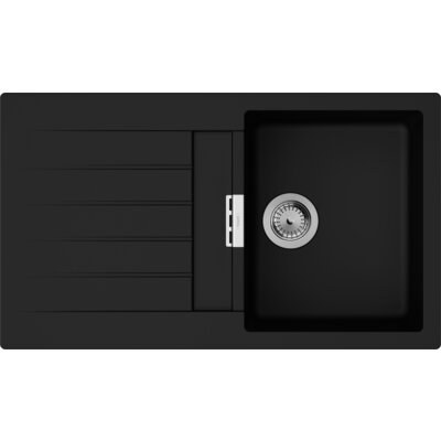 HANSGROHE Zlewozmywak jednokomorowy z ociekaczem S52 43356170 Grafitowa czerń 50x86