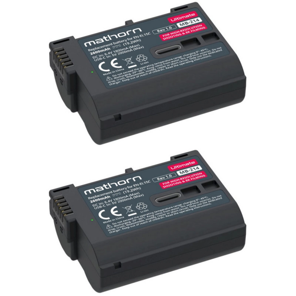 Mathorn Zestaw MB-214 Ultimate 2600mAh USB-C - zamiennik EN-EL15C 2szt