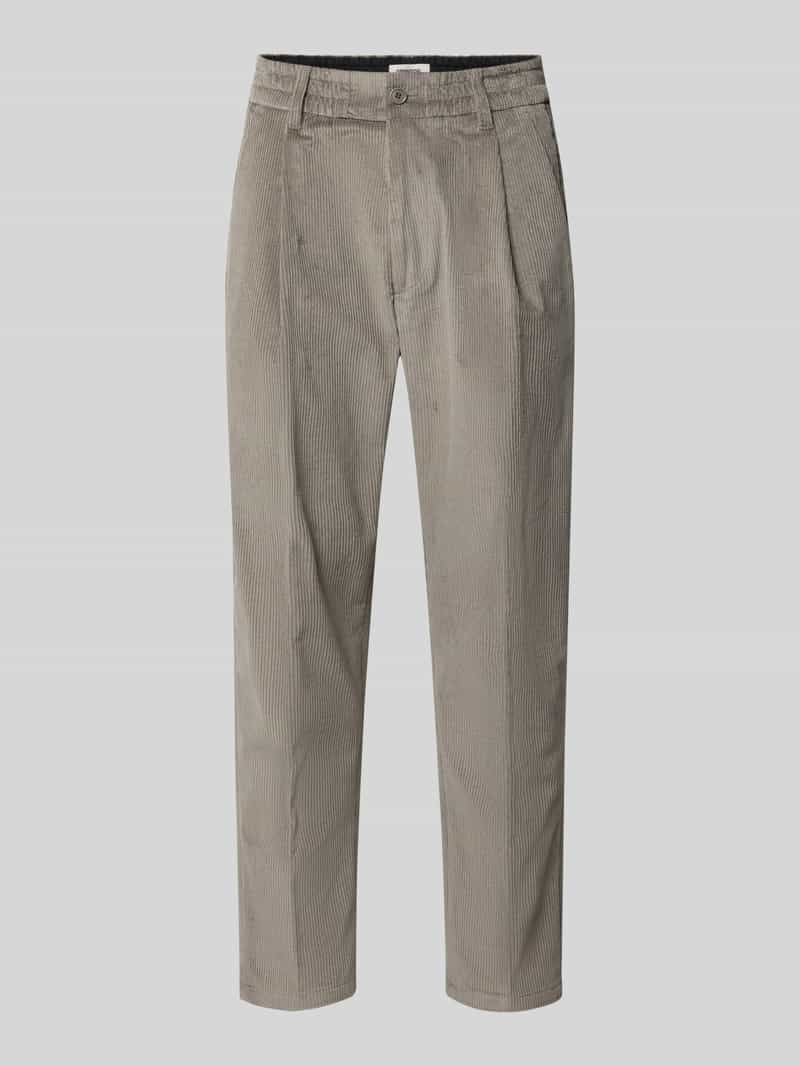 Spodnie sztruksowe z wpuszczanymi kieszeniami w stylu francuskim