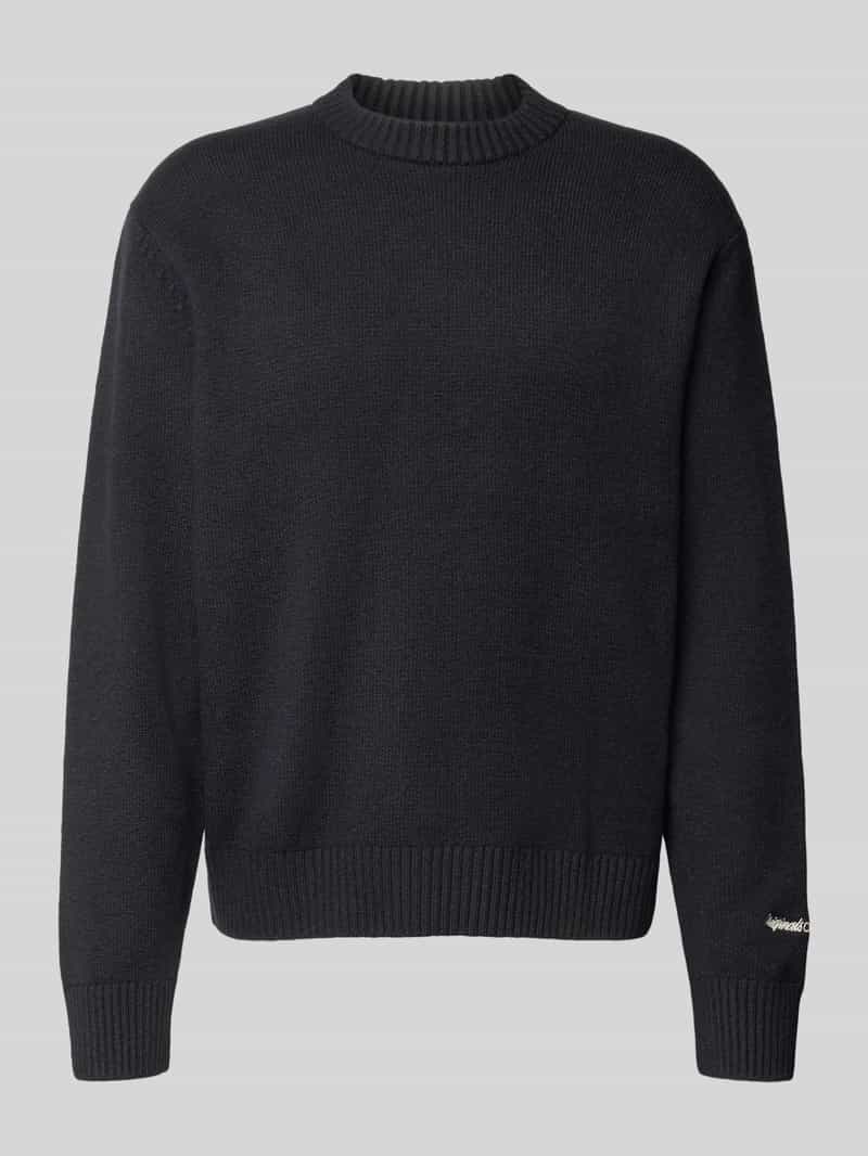 Sweter z dzianiny z wyhaftowanym logo model ‘NORREBRO’