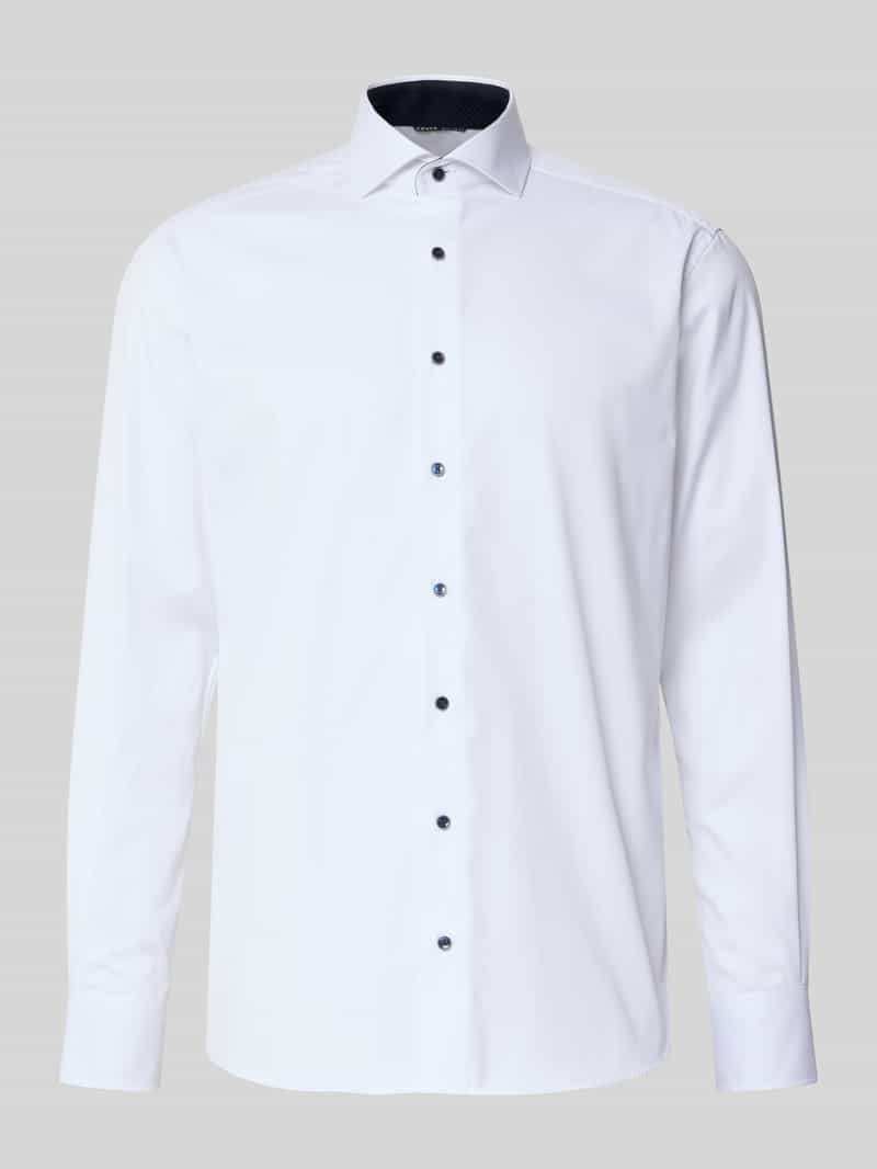 Koszula biznesowa o kroju regular fit z bawełny z kołnierzykiem typu kent