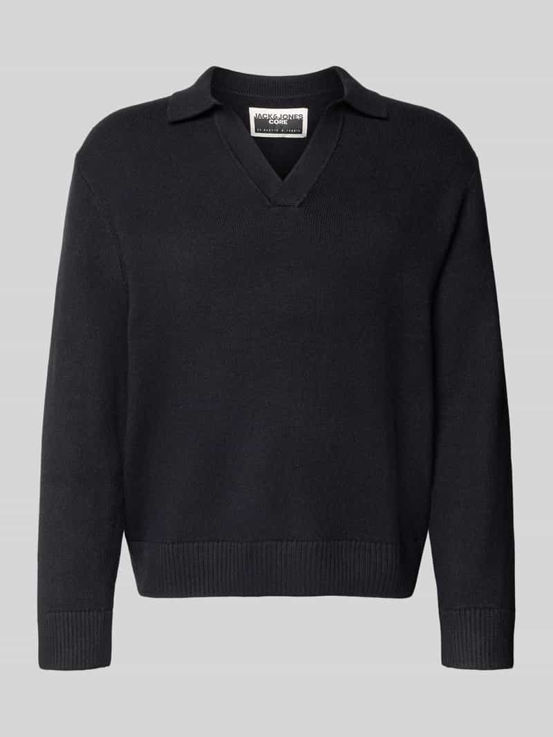 Sweter z dzianiny z dekoltem w serek model ‘COVER’