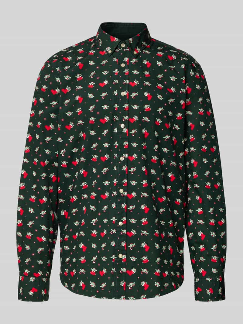 Koszula casualowa o kroju regular fit z kołnierzykiem typu button down