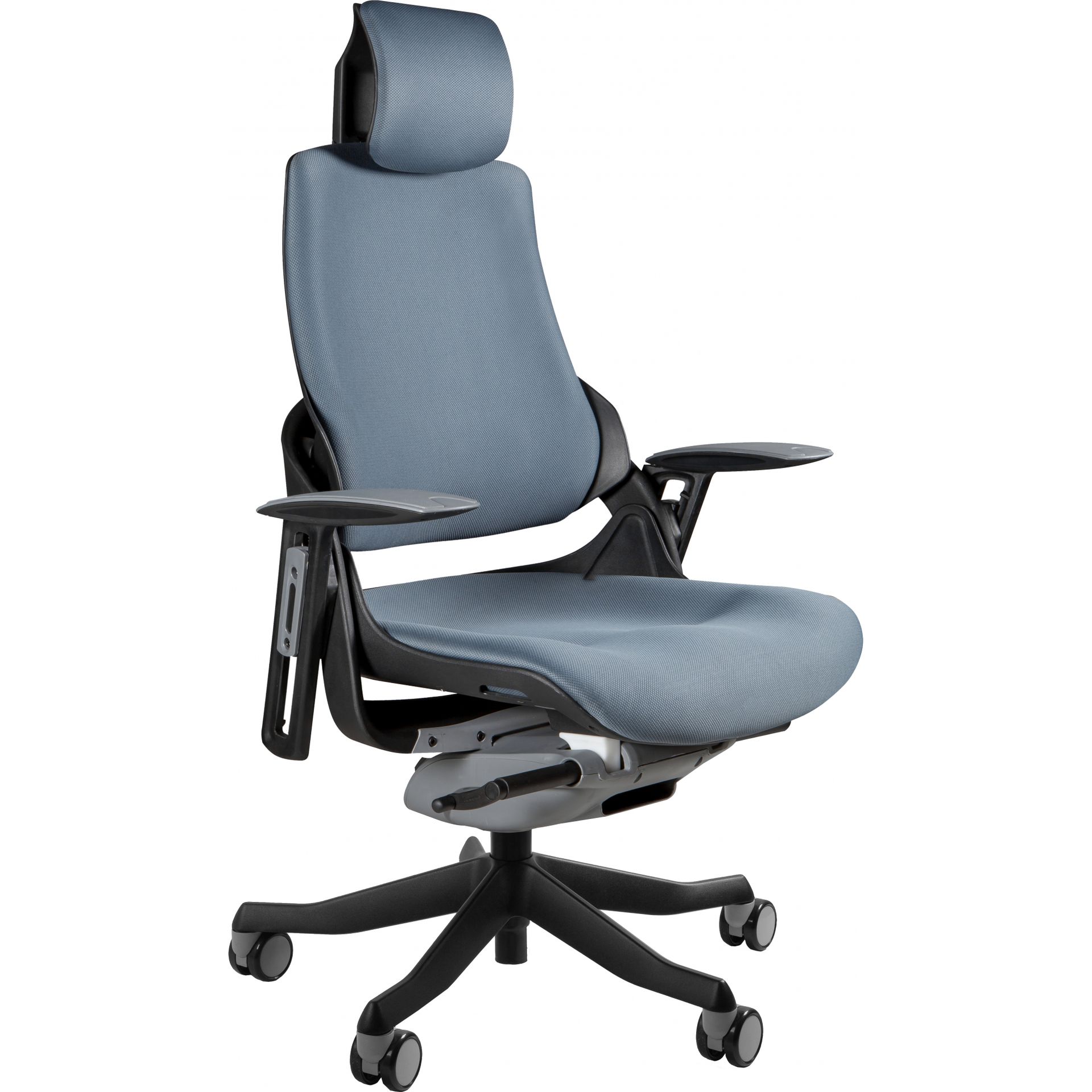 Unique Fotel Obrotowy Ergonomiczny Wau Tkanina Tkanina BL407 Buttercup, Standard 1 - Lakierowane Aluminium