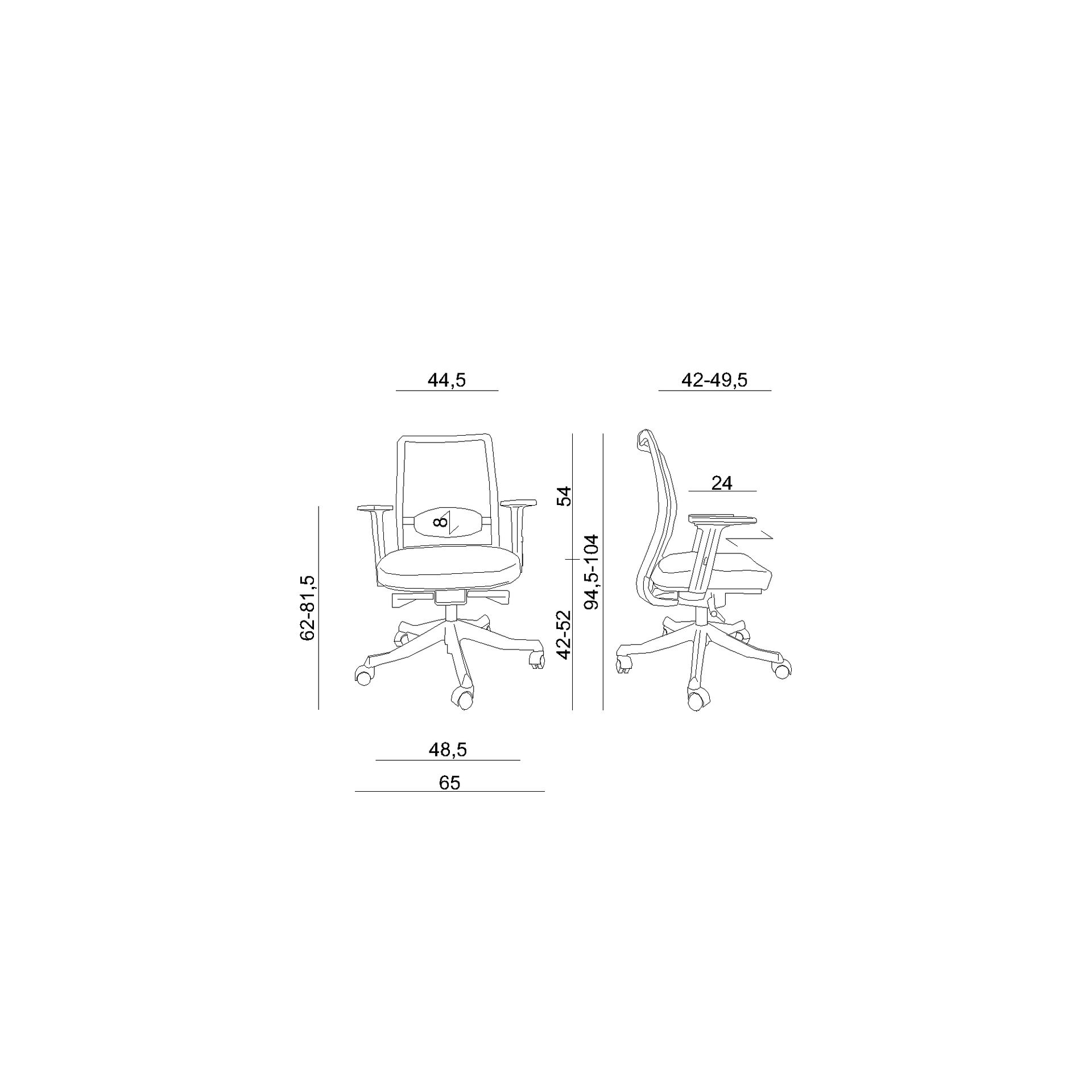 Unique Fotel Obrotowy Ergonomiczny Anggun M Siatka SM01 Czarny, Skóra Naturalna HL0 Biały