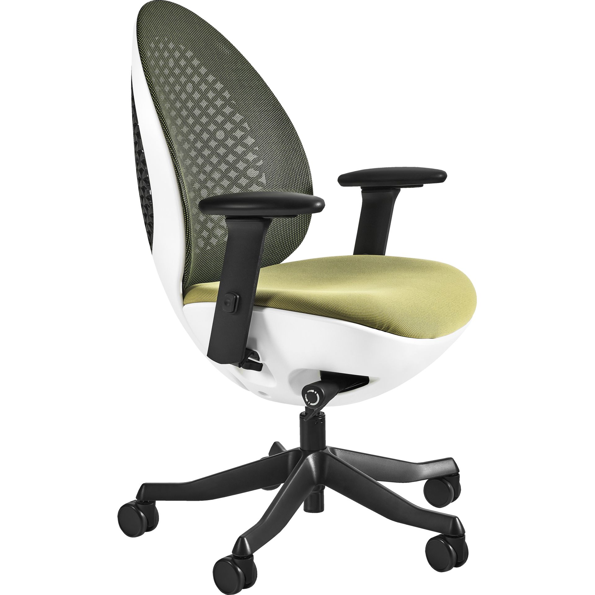 Unique Fotel Obrotowy Biurowy Ovo Tkanina BL411/siatka NW46 Olive, Standard Biała