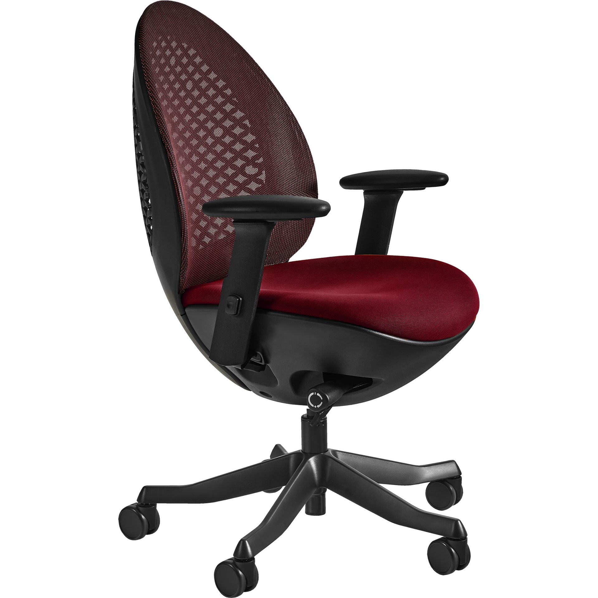 Unique Fotel Obrotowy Biurowy Ovo Tkanina BL402/siatka NW44 Deepred, Standard Czarna
