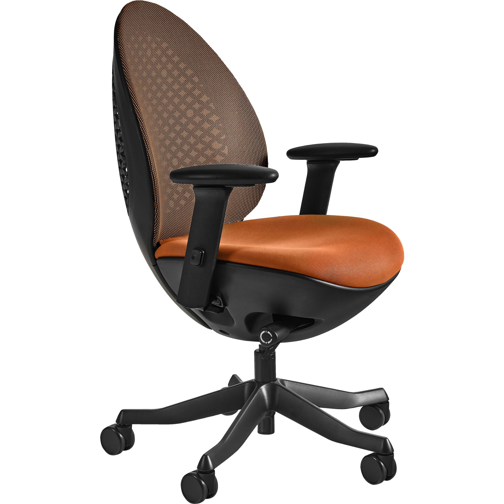 Unique Fotel Obrotowy Biurowy Ovo Tkanina BL405/siatka NW45 Mandarin, Standard Czarna