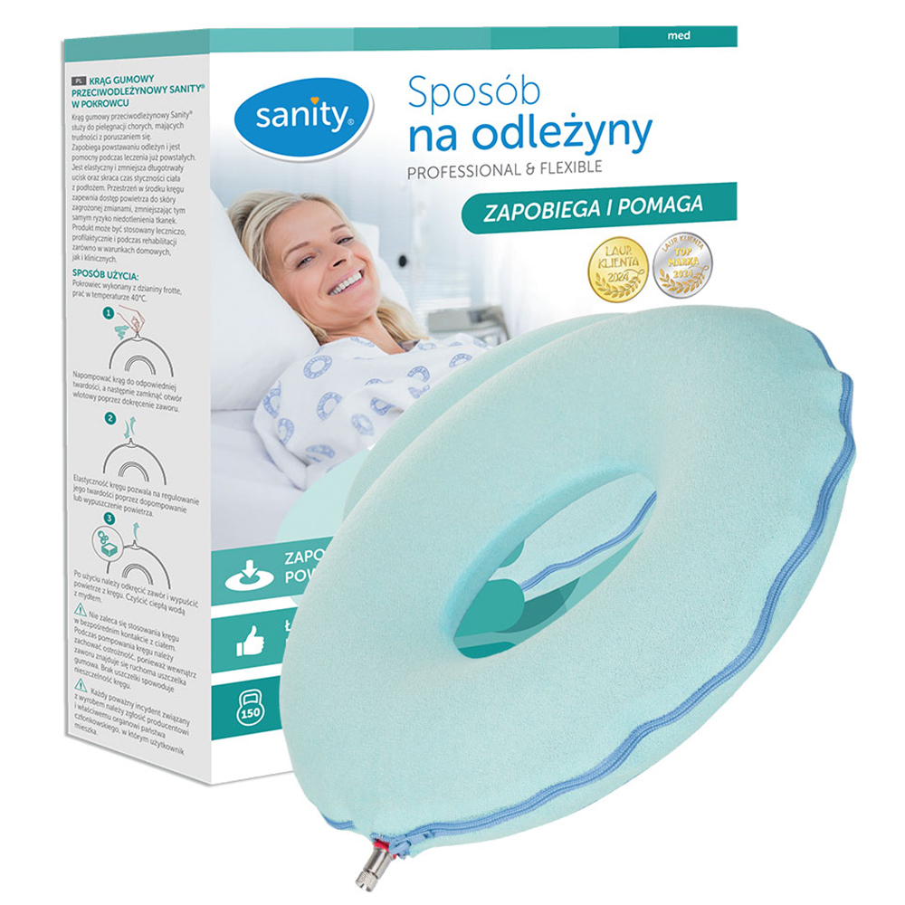 Sanity, krąg przeciwodleżynowy gumowy w pokrowcu, 1 sztuka