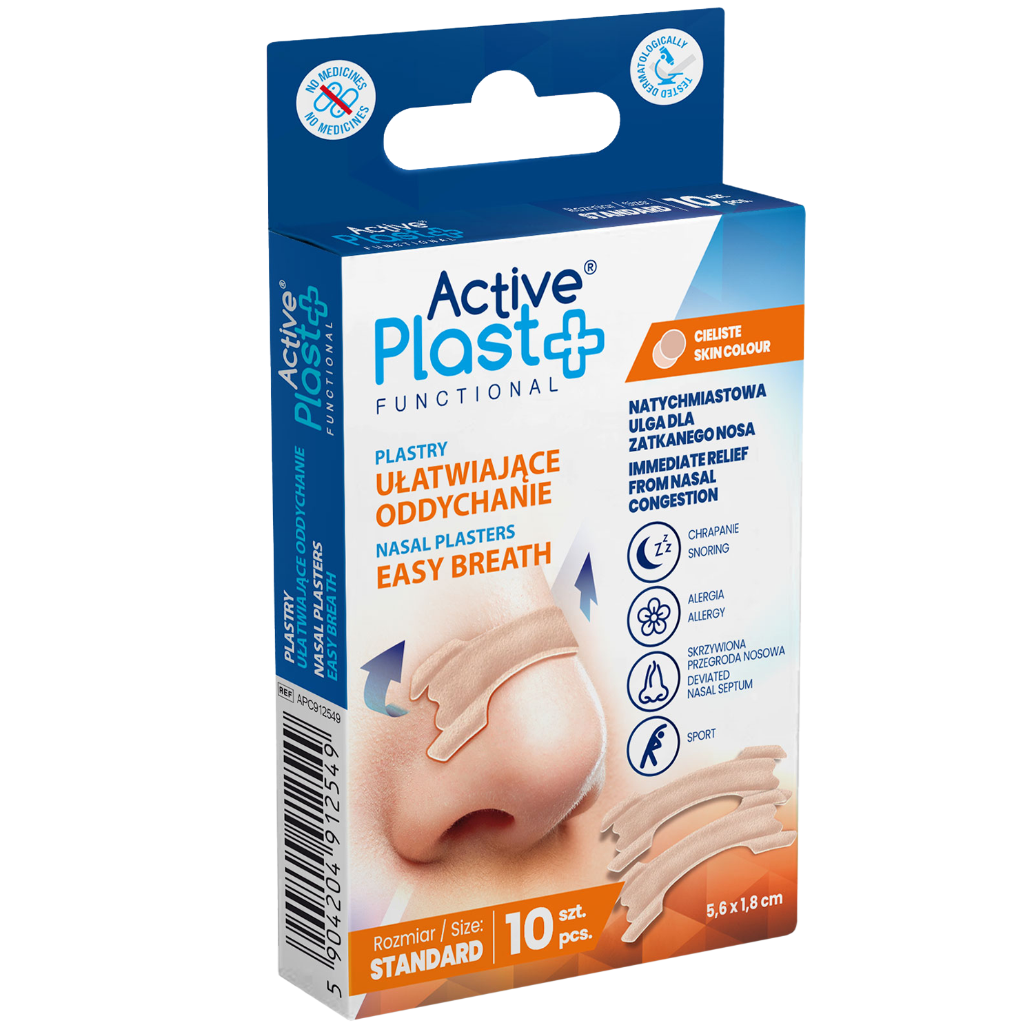 ActivePlast, plastry ułatwiające oddychanie, standard, 10 sztuk