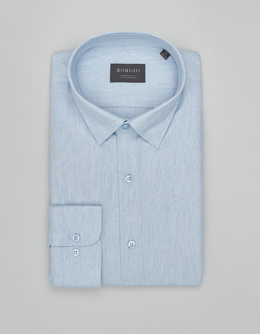 Koszula flero 00618 długi rękaw błękit classic fit
