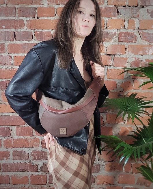 Nerka Haru brązowa mix ekoskóra no waste