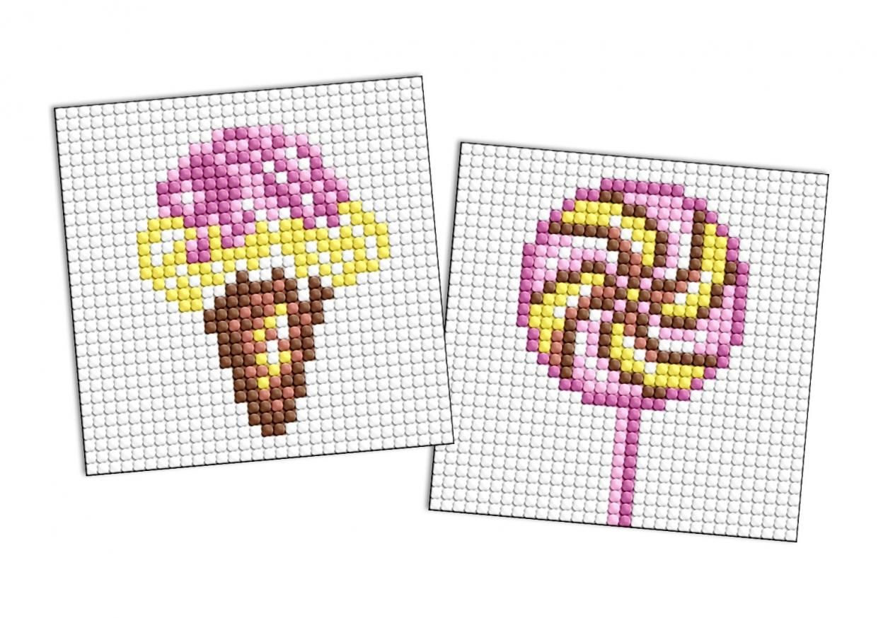 Diamentowa mozaika na magnes - Lol Lody 9x9cm - zabawka