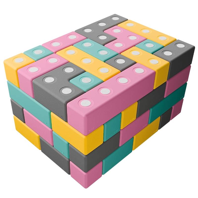 Klocki magnetyczne TUKI - Zestaw BUILDER, 76 sztuk