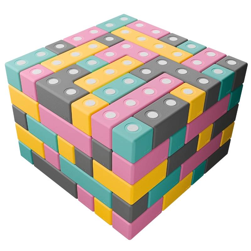 Klocki magnetyczne TUKI - Zestaw BUILDER, 128 sztuk